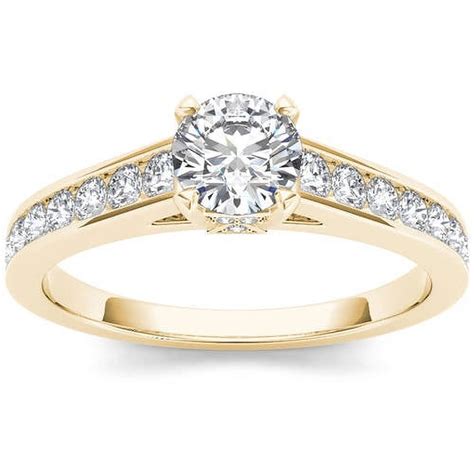 1 1 4 Carat T W Diamond Classic 14kt Yellow Gold Engagement Ring