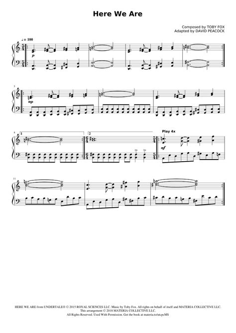 Here We Are Undertale Complete Piano Sheet Music Sheet Music For Piano Solo Easy