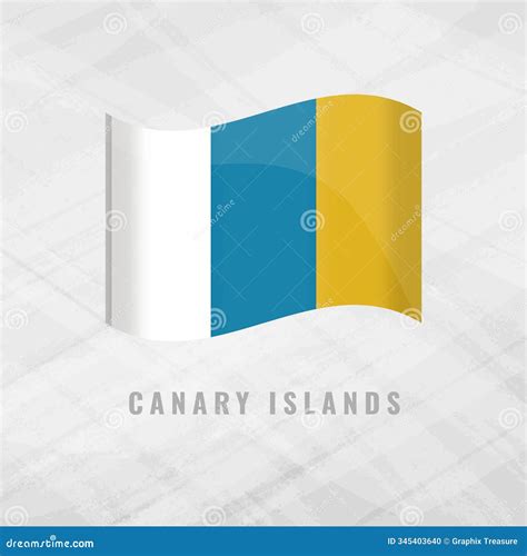 3d Illustration Waving Flag of Canary Islands. on Grey Background with