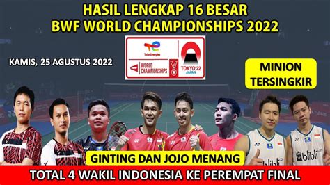 Hasil Lengkap Bwf World Championship 2022 Hari Ini Day 4 ~ Total 4