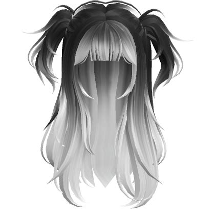 Messy Layered Pigtails White Black Roblox