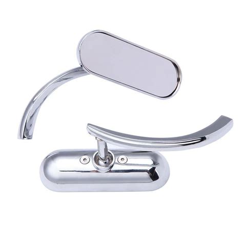 Chrome Motorcycle Mini Oval Side Mirrors For Harley Heritage Softail