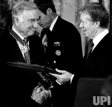 Photo Walter Cronkite Accepting Medal Of Freedom From Jimmy Carter