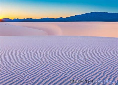 Panoramic Sunset Of The White Sands National Monument New Mexico Usa