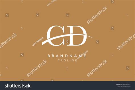 Cd Alphabet Initial Swoosh Abstract Icon Stock Vector Royalty Free