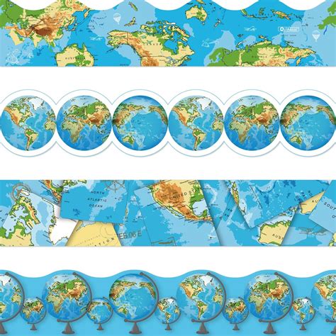 Amazon 67ft Travel The Map Globes Bulletin Board Borders World Map