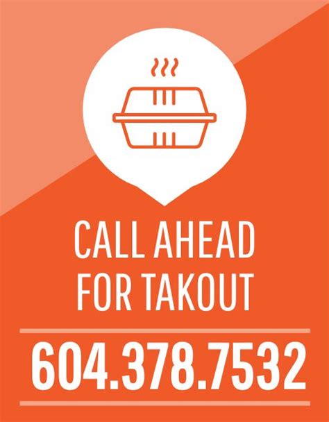 Call Ahead Sign Template By Musthavemenus