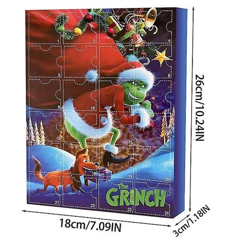 Advent Calendar 2023 New Green Furry Grinch Christmas Advent Blind Box ...