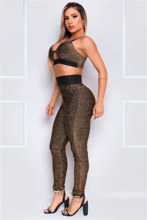 Fit You Conjunto Lurex Perfect Maria Gueixa Dourado Maria