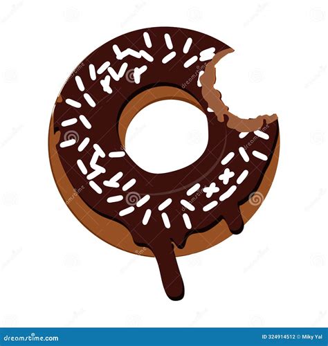 Bitten And Half Eaten Donuts Doughnut Pieces Dessert Doughnut Bitten Stock Vector