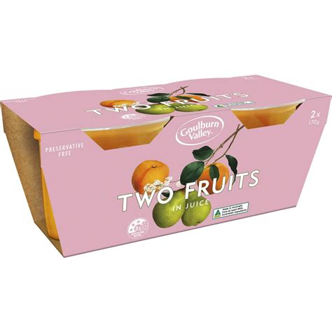 Goulburn Valley Two Fruits In Juice Fruit Cups 2 X 170g Woolworths