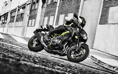 2019 Kawasaki Z900 Side View New Sport Bike Black Z900 Japanese