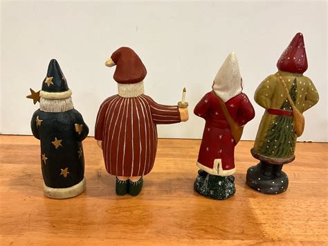 Lot Artist Created Primitive Santas