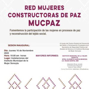 FORMA PARTE DE LA RED MUJERES CONSTRUCTORAS DE PAZ Municipio De