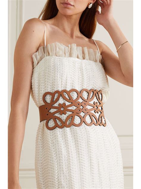 Loewe Anagram Laser Cut Leather Waist Belt Net A Porter