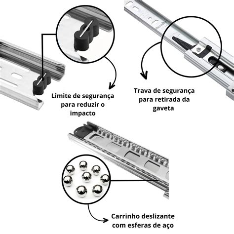 Corredi A Gaveta Trilho Telesc Pico Cm Par Kg Hafele Zincada