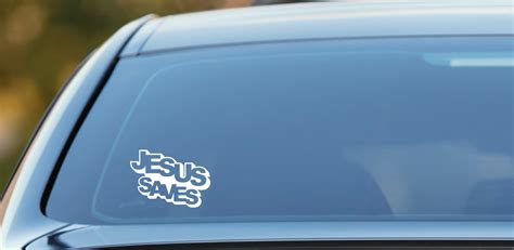 Jesus Saves Sticker Christian Sticker Car Sticker Laptop Vinyl Decal Elysiumology