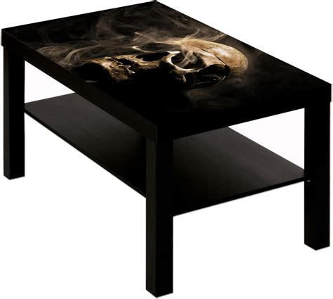 B Wie Bilder De Couchtisch Mit Motiv Gothic Hell Totenkopf Rauch