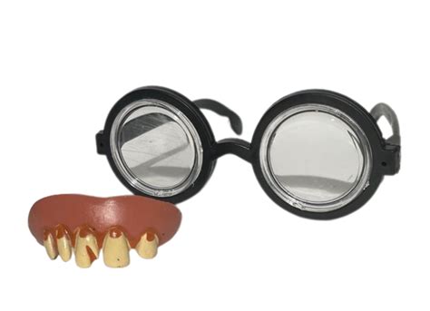 Nerd Glasses Goofy Teeth Kit Instant Dork Costume Thick Eye Lenses Round Frame Ebay