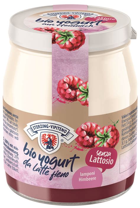 Yogurt Biologico Intero Da Latte Fieno STG Senza Lattosio 150g Lampone