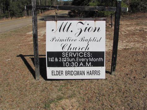 Mount Zion Primitive Baptist Church Cemetery In Hardwickburg Alabama