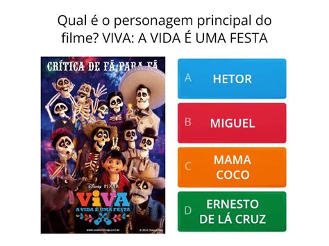 Atividade do filme VIVA A vida é uma festa Quiz