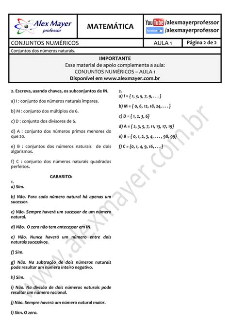 Matem Tica Conjuntos Num Ricos Aula Pdf