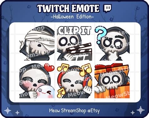 Twitch Emote Cute Grim Reaper Emotes Pack 5 Blind Fold Etsy