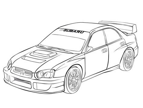 Subaru Para Colorear Dibujo Colorear Coche Deportivo Racing Auto The