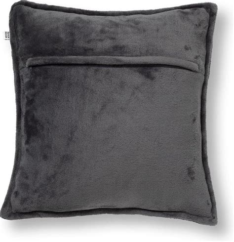 Dutch Decor Cilly Sierkussen Van Fleece Charcoal Gray X Cm