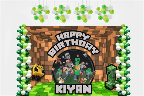 Buy Minecraft Birthday Party Decoration Party Supplies Thememyparty