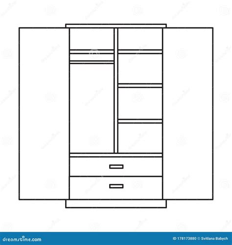 Icono Vector De Armario Iconesquema Vector Aislado En Armario De Fondo