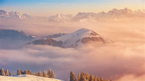 Sfondi Luce Del Sole Paesaggio Montagne Tramonto Collina La Neve