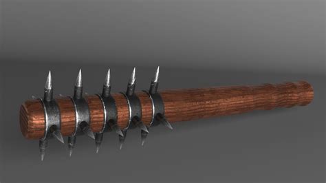 3d Model Spiked Medieval War Club Vr Ar Low Poly Cgtrader