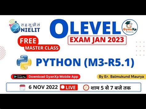 O Level Python Programming M3 R5 1 Free Master Class O Level