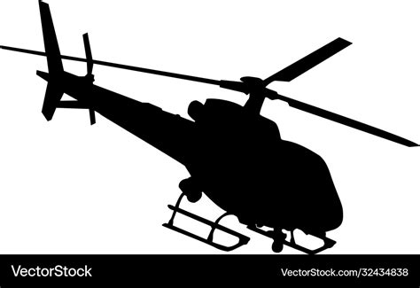 Helicopter Silhouette In Black Royalty Free Vector Image