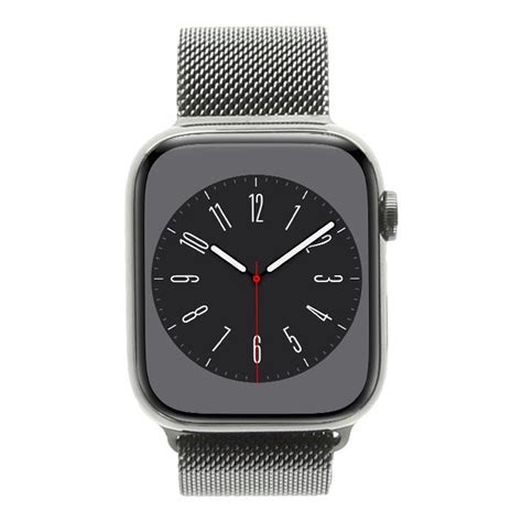 Apple Watch Series 8 Edelstahlgehäuse Graphit 45mm Milanaise Armband