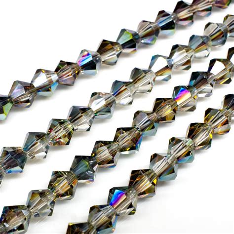 Premium Crystal 6mm Bicone Beads Clear Rainbow