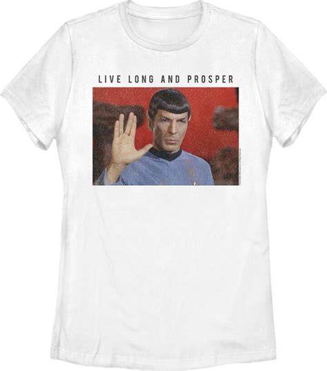 Womens Star Trek The Original Series Spock Live Long And Prosper T Shirt White Small