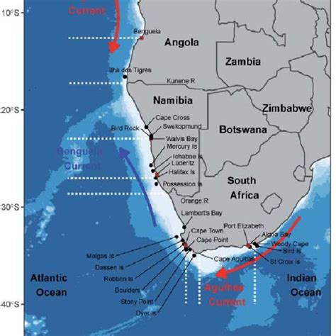 A Map Of The Benguela Ecosystem Showing Localities Mentioned In The