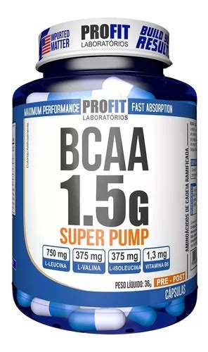 Bcaa Aminoácido 1 5g Super Pump 60caps Profit Sabor Sem Sabor