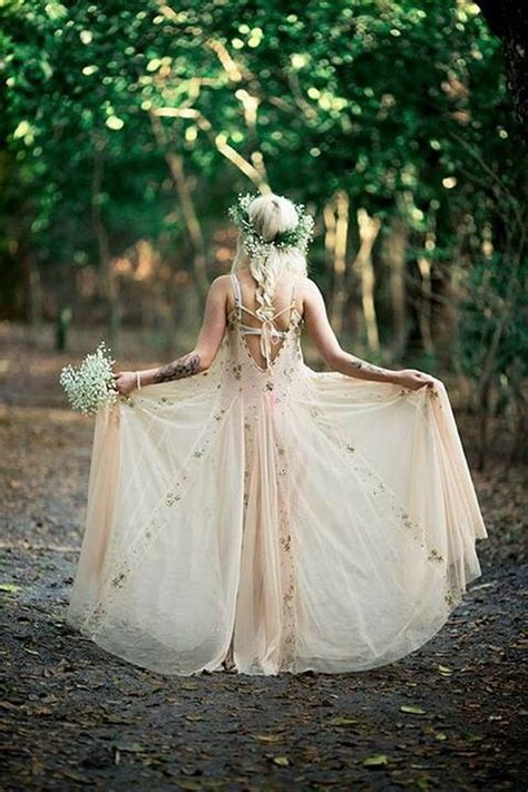 46 Ethereal Spring Woodland Wedding Ideas Bohemian Wedding Dresses