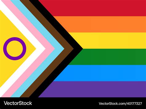 Lgbtq Progress Pride Flag With Intersex Rainbow Vector Image