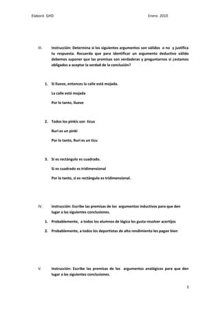 Ejercicios Para Preparar El Do Examen De L Gica Pdf