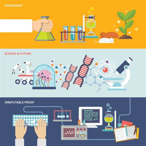 Science And Research Banner Set Vector Art At Vecteezy