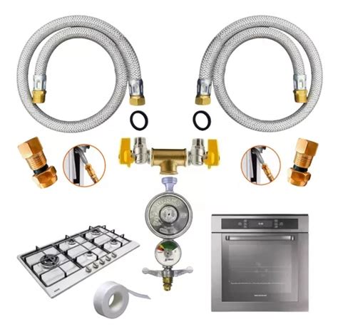 Kit Duplo Mangueiras Mt Instala O G S Glp Cooktop Forno