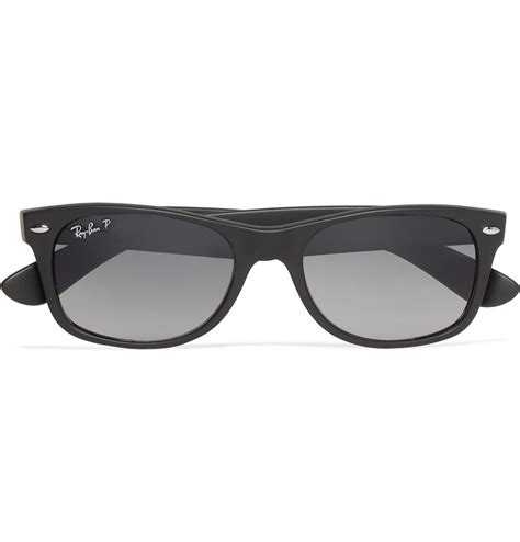 Lyst Ray Ban New Wayfarer Polarised Matte Sunglasses In Black For Men