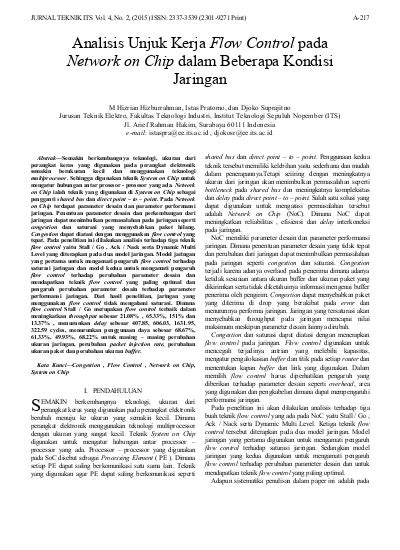 Analisis Unjuk Kerja Flow Control Pada Network On Chip Dalam Beberapa