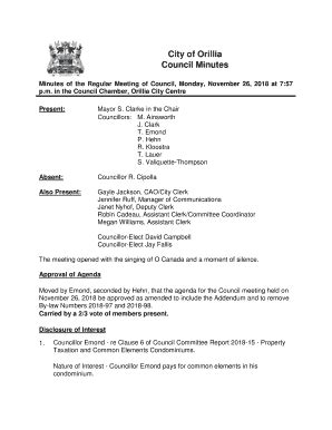 Fillable Online Orillia Civicweb Janet Nyhof Deputy Clerk Fax Email