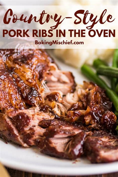 Easy Country Style Pork Ribs In The Oven Baking Mischief Country Ribs